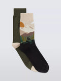 Chaussettes John Lewis Mountain Stag, lot de 2, multicolores