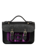 Sacoche Cambridge x Wicked Mini, cuir grainé noir 1914 et velours violet