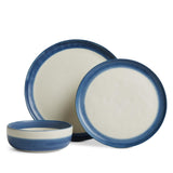 Habitat Artisan Stripe Stoneware Dinner Plate - Blue