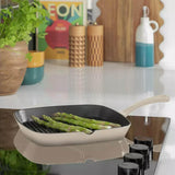 Habitat 23cm Cast Iron Griddle Pan - Cream