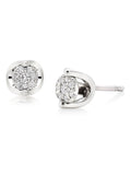 Boucles d'oreilles puces en or blanc 9 carats et diamants Beaverbrooks 