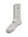 Chaussettes en coton côtelé Polo Ralph Lauren, taille unique, grises