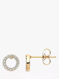 Boucles d'oreilles Estella Bartlett en zircon cubique, forme un cercle ouvert, or