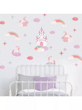 Stickers muraux licorne magique John Lewis, multicolores