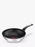 Wok/poêle à frire antiadhésive en acier inoxydable Tefal Emotion, 28 cm