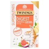 Twinings Superblends Digest Gingembre et Curcuma à la Figue, sachets de thé x20, 40 g