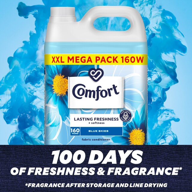 Comfort Fabric Conditioner Blue Skies 160 Washes   4800ml - McGrocer