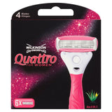 Lames de rasoir Wilkinson Sword Quattro pour femmes, paquet de 6