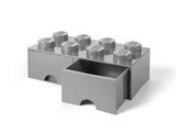 Lego 8 Stud Medium Stone Gray Storage Brick Drawer