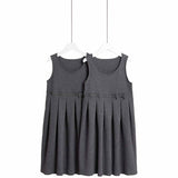 MS Girls Jersey Bow School Pinafores 6-7 Years Grey