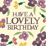 Emma Bridgewater Purple Flowers Birthday Card