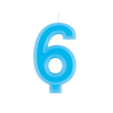 Raised Border Numeral 6 Candle