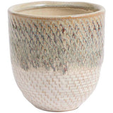 MS Medium Glazed Textured Ceramic Planter One Size White