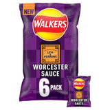 Chips Walkers Sauce Worcestershire Lea Perrins, paquet multiple de 6 x 25 g