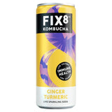 Kombucha Fix8 Gingembre Curcuma Soda Pétillant Vivant 25 cl