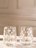 Set of 2 White Confetti Tumbler Glasses