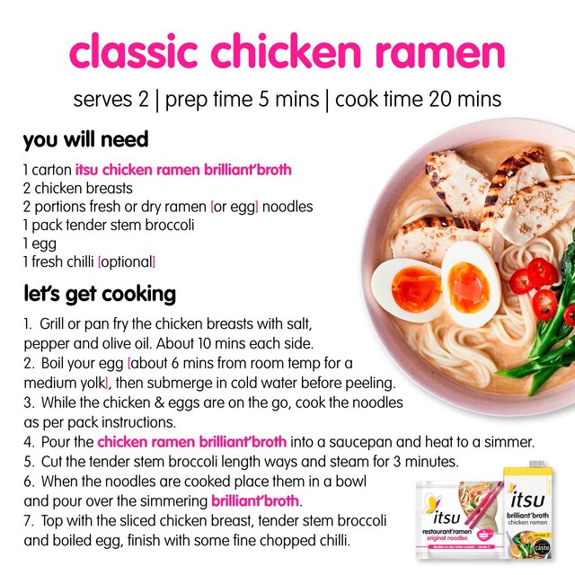 itsu Chicken Ramen Brilliant Broth for 2   500ml - McGrocer