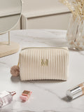 Ribbed Velvet Alphabet Makeup Bag