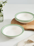 Portmeirion Set of 4 Green Potter's Stripe Soup Plates
