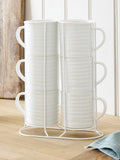 Ensemble de 6 tasses empilables Malvern blanches 