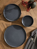 12 Piece Charcoal Grey Stamford Dinner Set