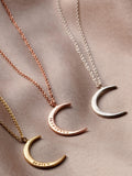 Personalised Crescent Moon Necklace by Posh Totty Designs