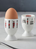 Victoria Eggs Red and Charcoal Soldiers Egg Cup Set Of 4