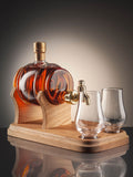 DrinksTime Stylish Whisky Barrel and Tap Whisky Decanter Set