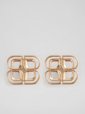 LK Bennett Metallic Logo Motif Stud Earrings
