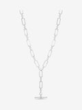Mood Silver Tone Polished T Bar Necklace