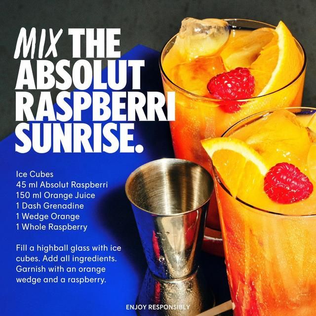 Absolut Raspberri Raspberry Flavoured Swedish Vodka   70cl - McGrocer