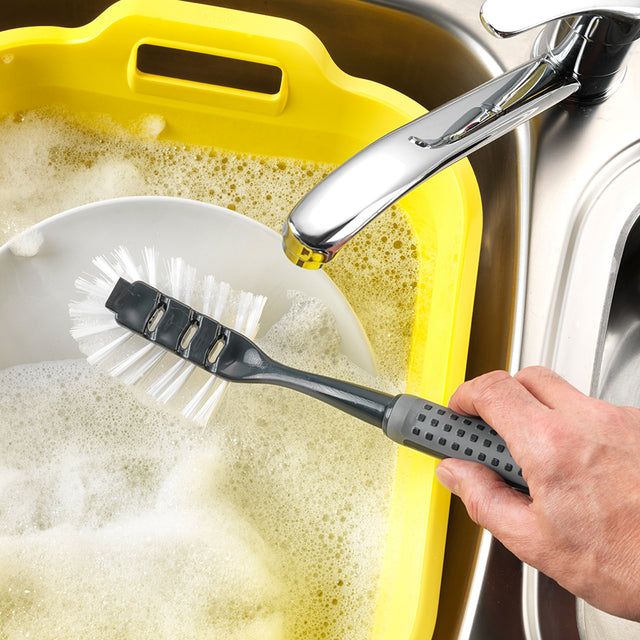 Addis ComfiGrip Washing Up Dish Brush with Scraper - McGrocer