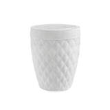 Addis Textured Diamond Effect Round Bathroom Bin with Swing Lid 5L - McGrocer
