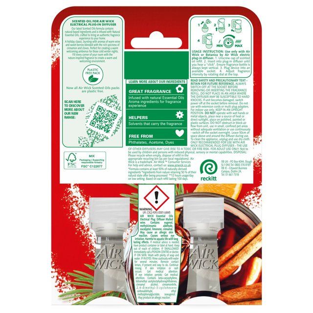 Airwick Mulled Wine Plug In Twin Refill   2 x 19ml - McGrocer