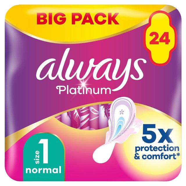 Always Platinum Normal Sanitary Towels Wings Size 1   24 per pack - McGrocer