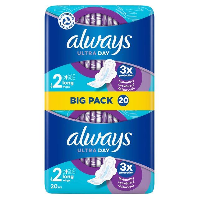 Always Sanitary Towels Ultra Long (Size 2) Wings   20 per pack - McGrocer