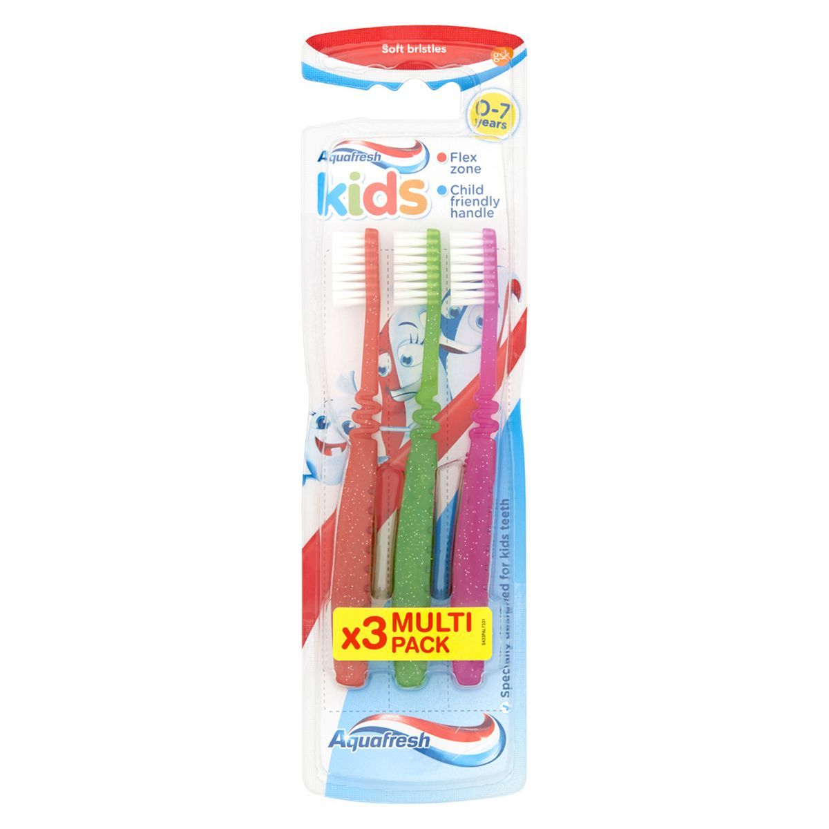 Aquafresh Kids Toothbrush 0-7 years Soft bristles 3 pack - McGrocer