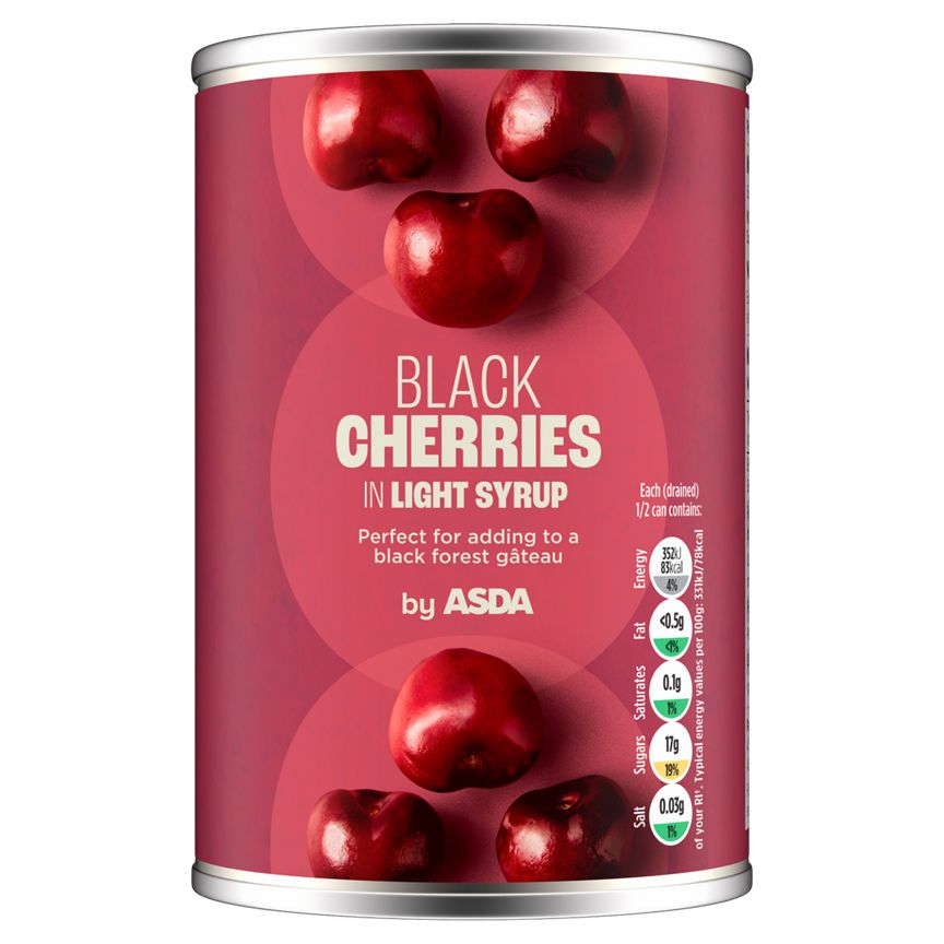 ASDA Black Cherries in Light Syrup 425g - McGrocer