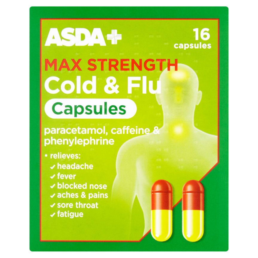 ASDA Max Strength Cold & Flu Capsules 16 Capsules - McGrocer