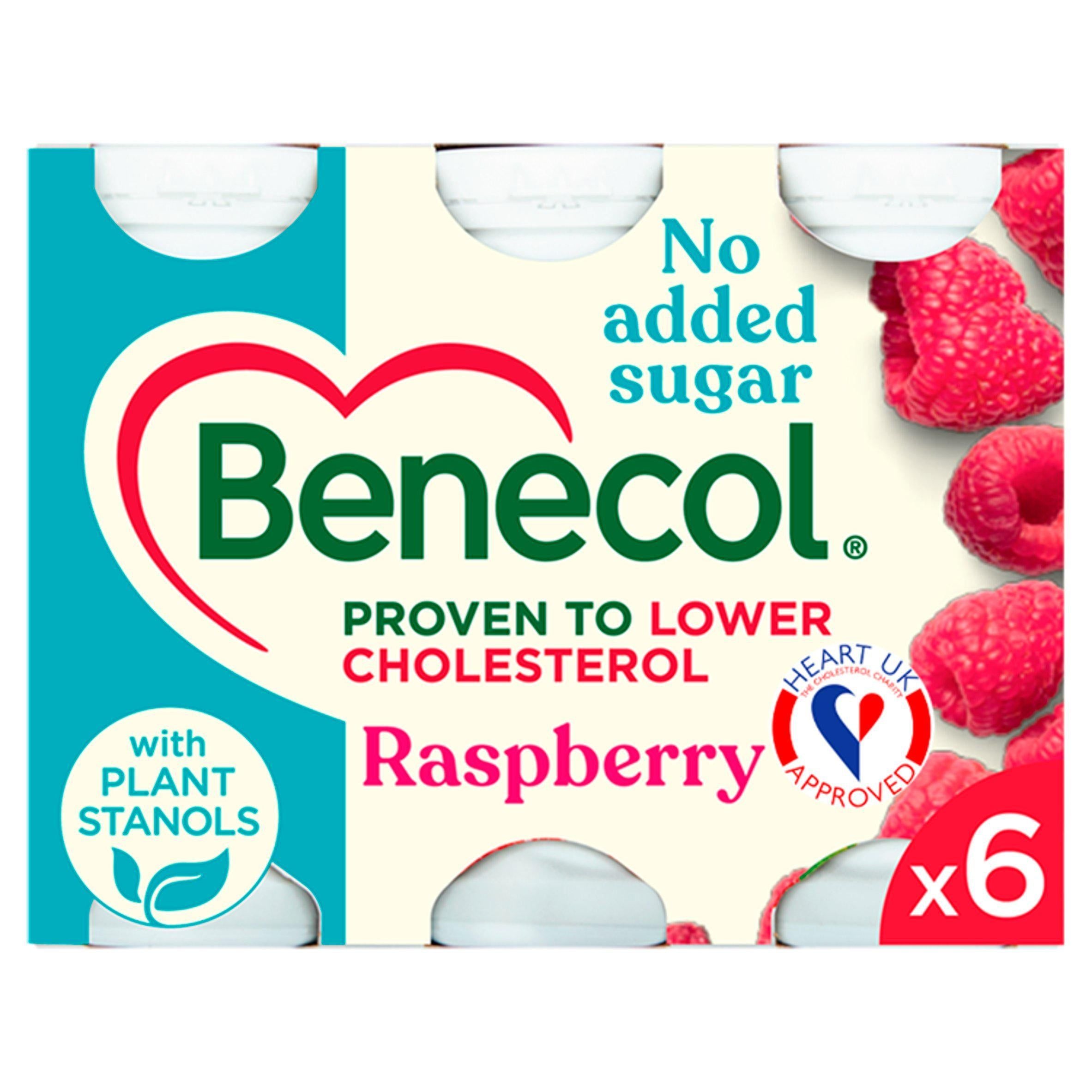 Benecol Raspberry No Added Sugar Yogurt Drink 6x67.5g - McGrocer
