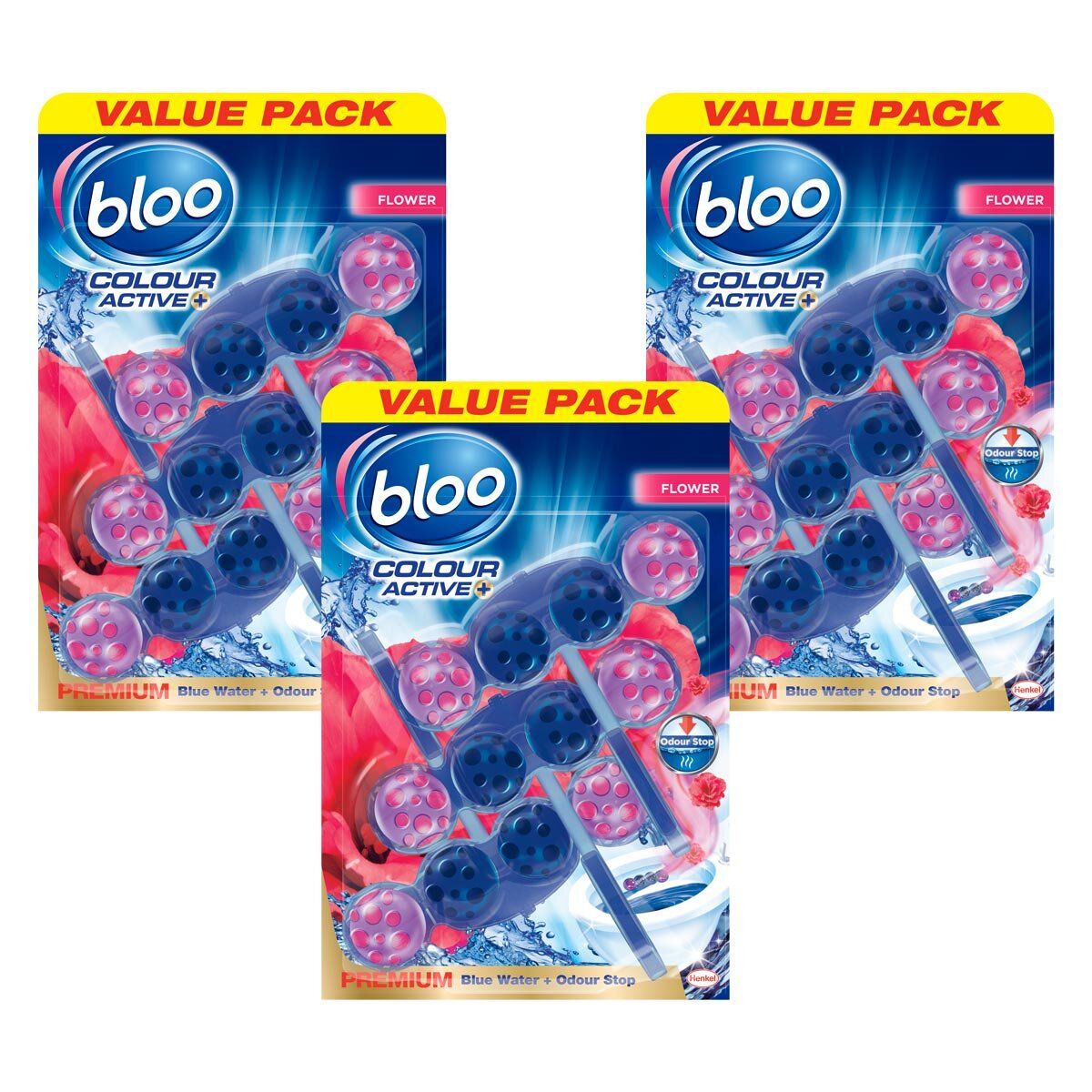 Bloo Colour Active Toilet Rim Blocks, 3 x 3 Pack - McGrocer
