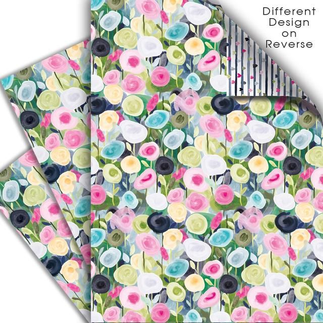 Blooming Blush Double Sided Wrap Sheets   3 per pack - McGrocer