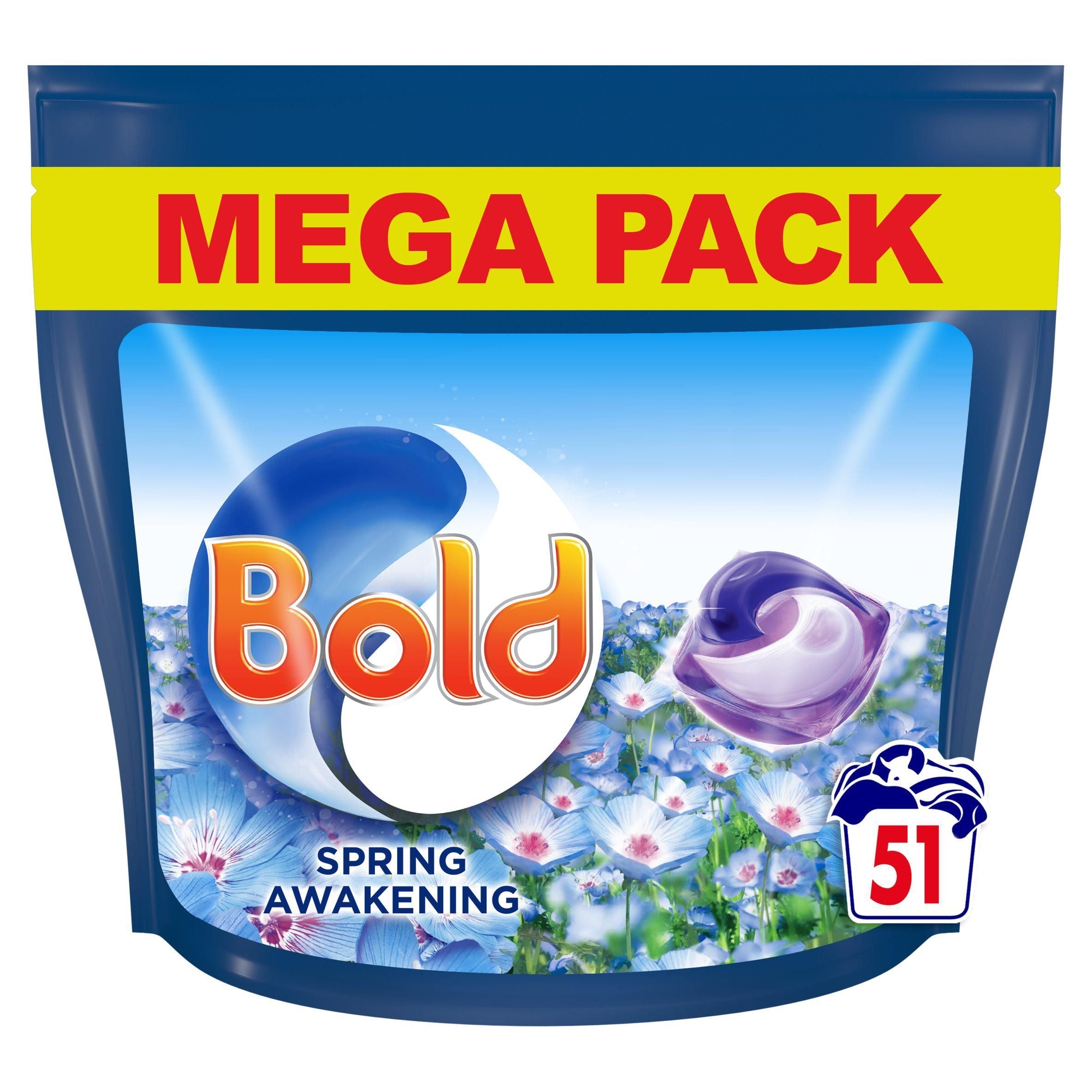 Bold All-in-1 Pods Washing Liquid Capsules Spring Awakening 51 Washes - McGrocer