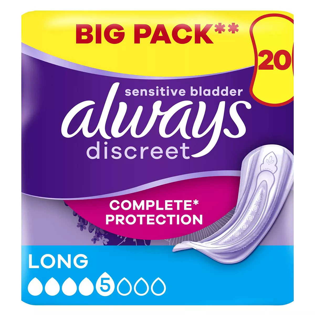 Always Discreet Incontinence Pads Plus Women Long x20 - McGrocer