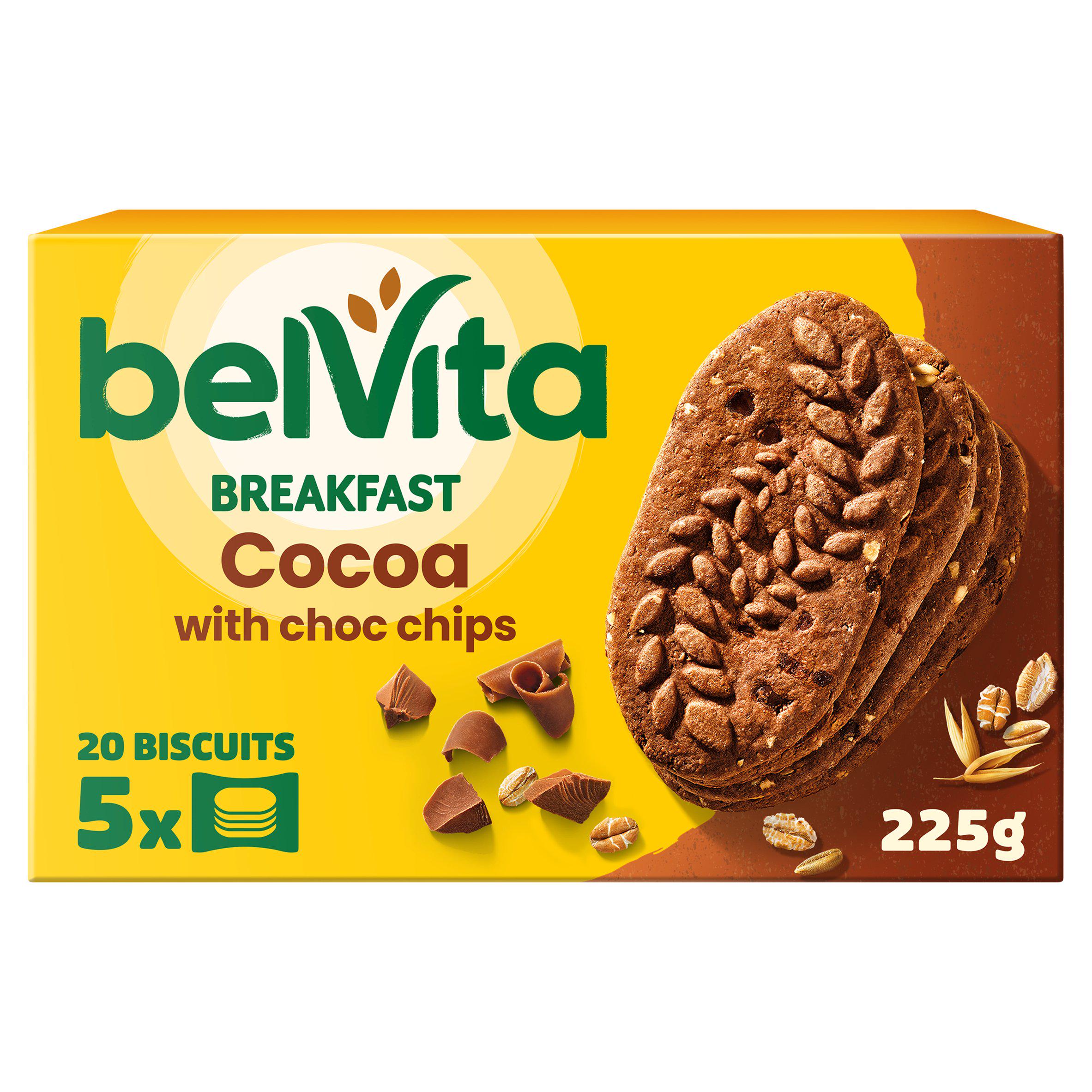 Belvita Breakfast Biscuits Cocoa Chocolate Chip Pack x5 225g - McGrocer