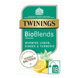 Twinings BioBlends Thé Chaud Citron, Gingembre et Curcuma x18 Sachets de Thé 27g