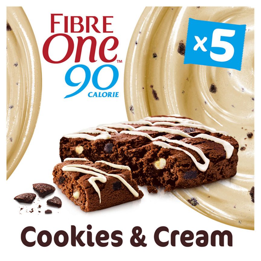 Fibre One 90 Calorie Cookies &amp;amp; Cream Drizzle Squares