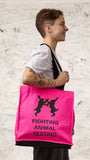 Sac fourre-tout rose fluo « Lutte contre les tests sur les animaux » 