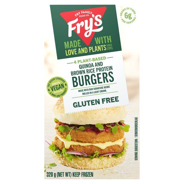 Fry's Meat Free Quinoa &amp;amp; Brown Rice Protein Burgers   320g