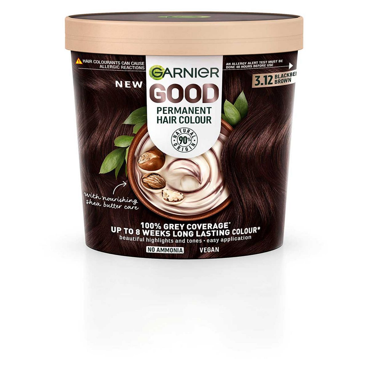 Garnier GOOD Permanent Hair Dye, 3.12 Blackberry Brown